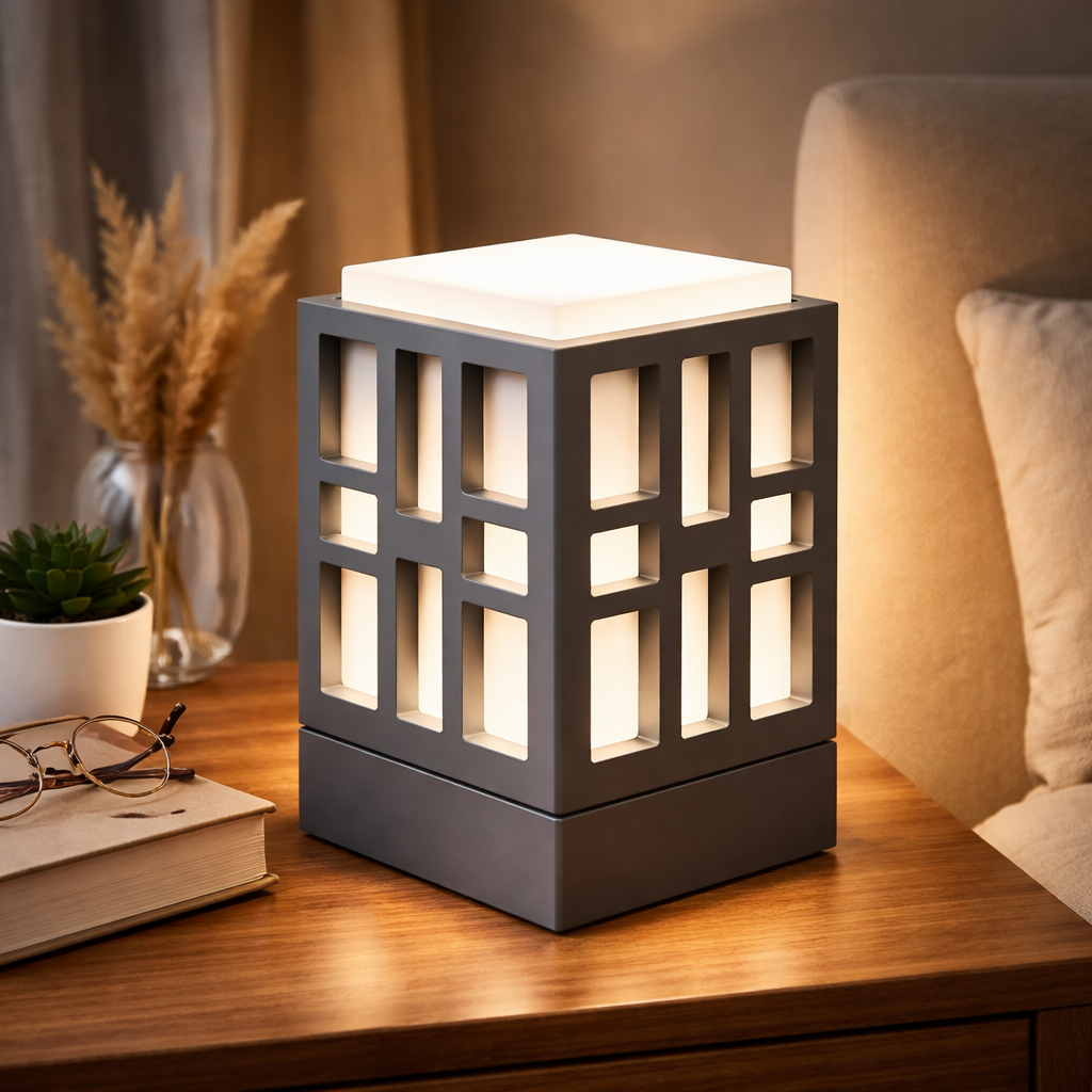Modern Geometric Cutwork Table Lamp for Home Décor