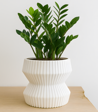 Modern 3D Printed Geometric Planter Pot with Drainage Hole | 13.5 cm Indoor Plant Pot