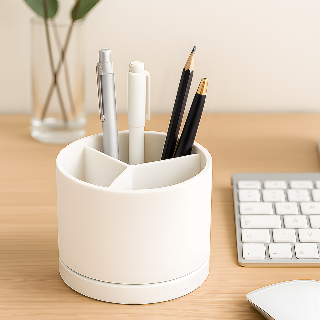 Round Desk Organizer for Study & Office Table