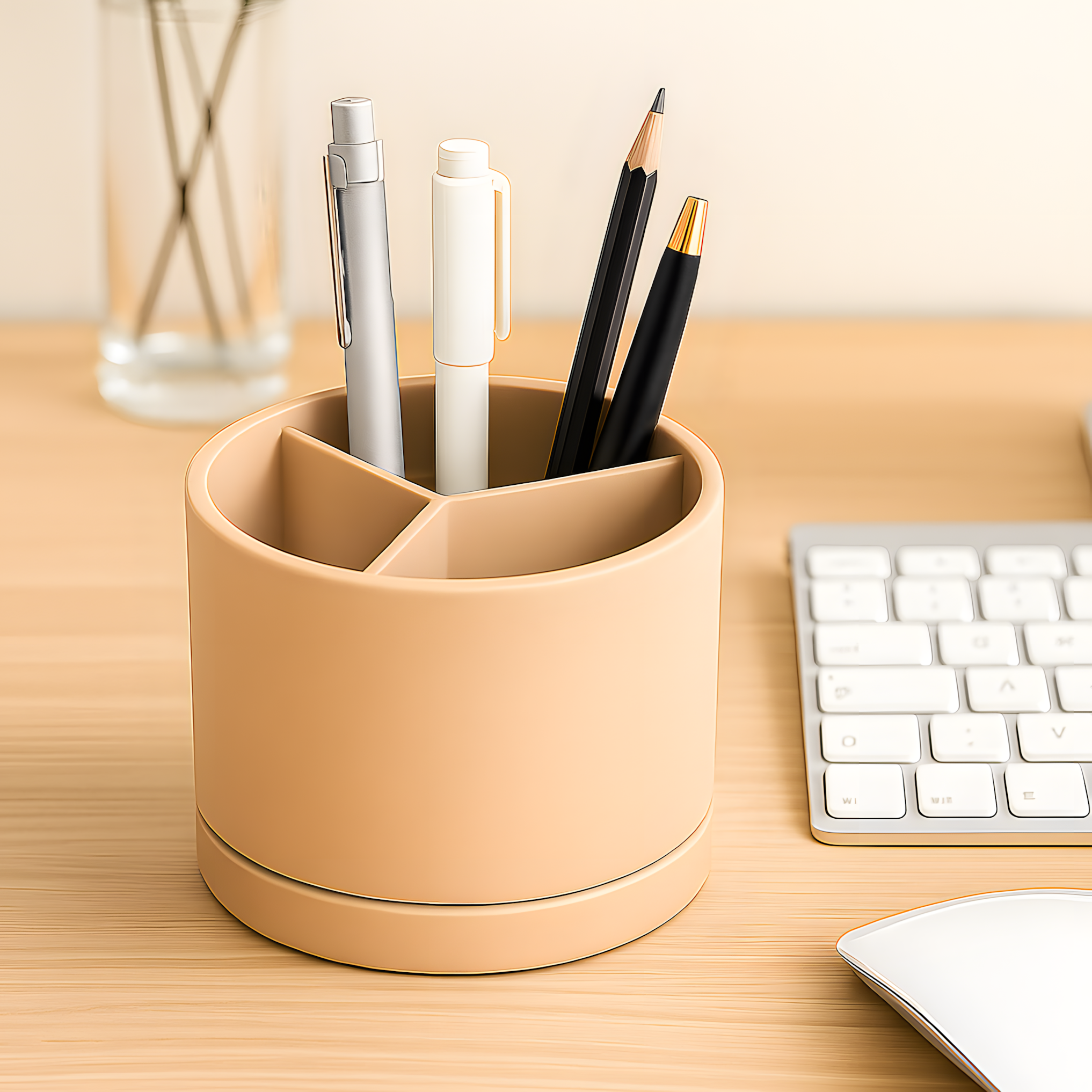 Round Desk Organizer for Study & Office Table