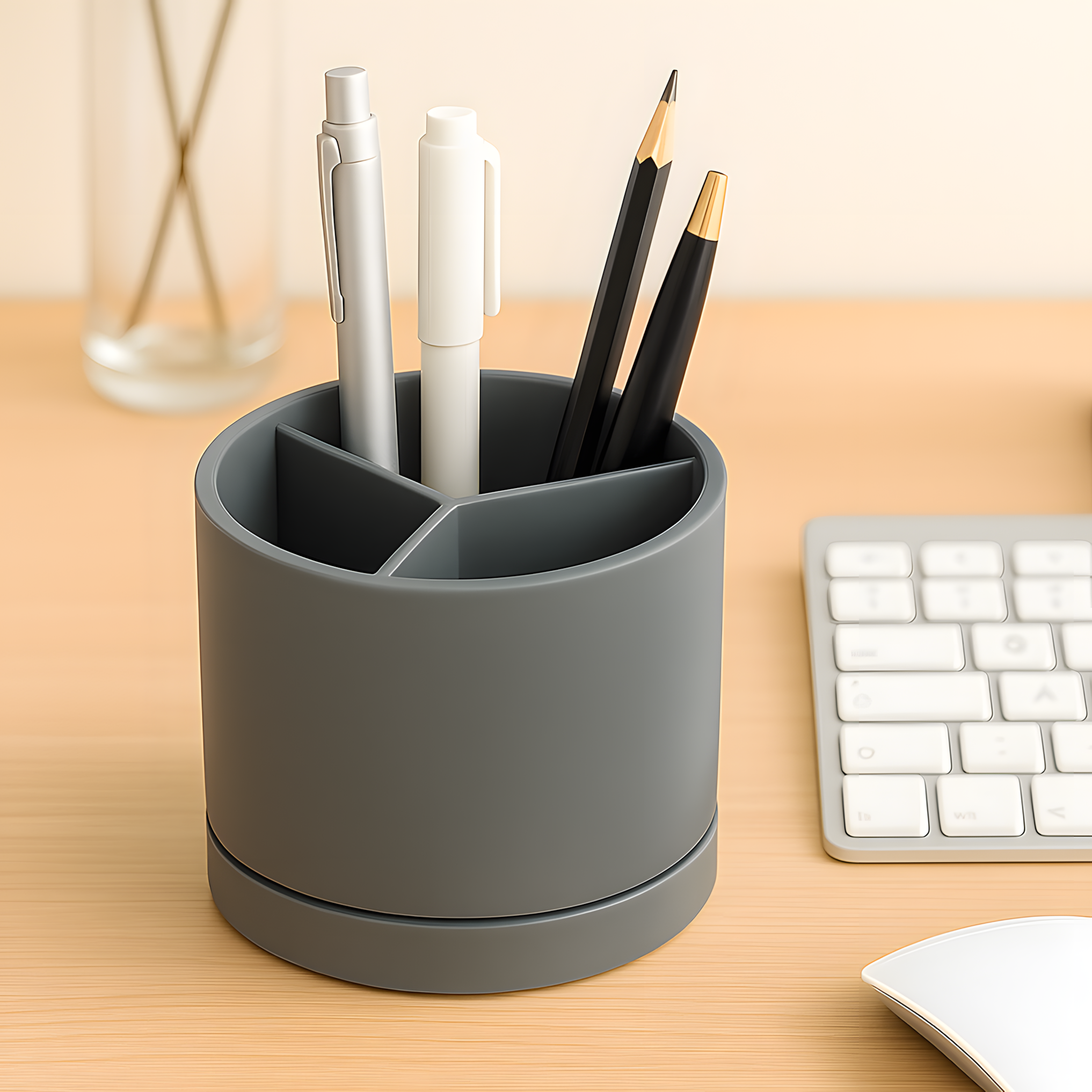 Round Desk Organizer for Study & Office Table