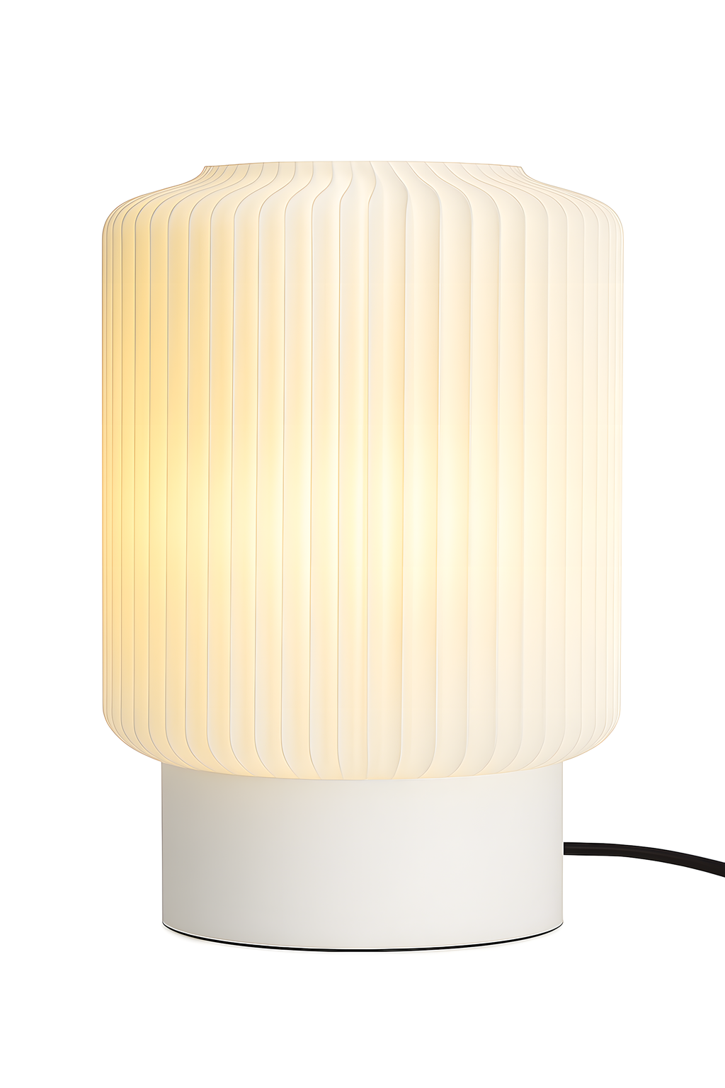 Modern Table Lamp for Bedroom & Living Room | Warm Ambient Light | Ribbed Lampshade Design | E27 Bulb Holder (Bulb Not Included) | Bedside Night Lamp for Home Décor