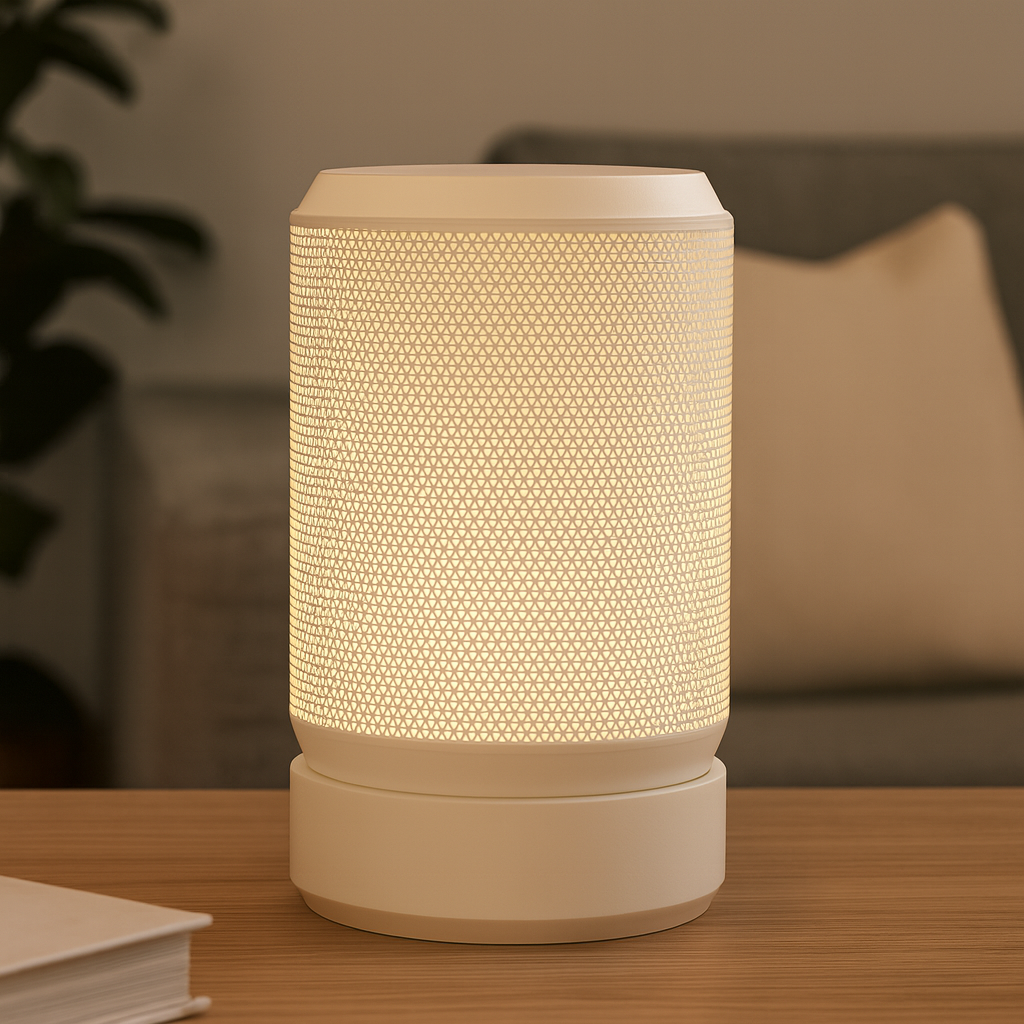 Decorative Bedside Night Lamp with Mesh Design & Removable Shade