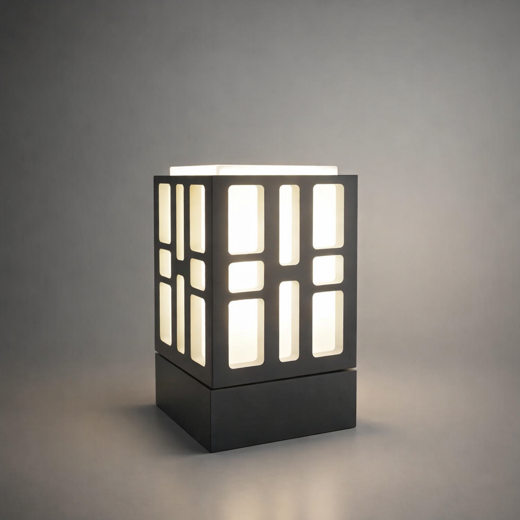 Modern Geometric Cutwork Table Lamp for Home Décor