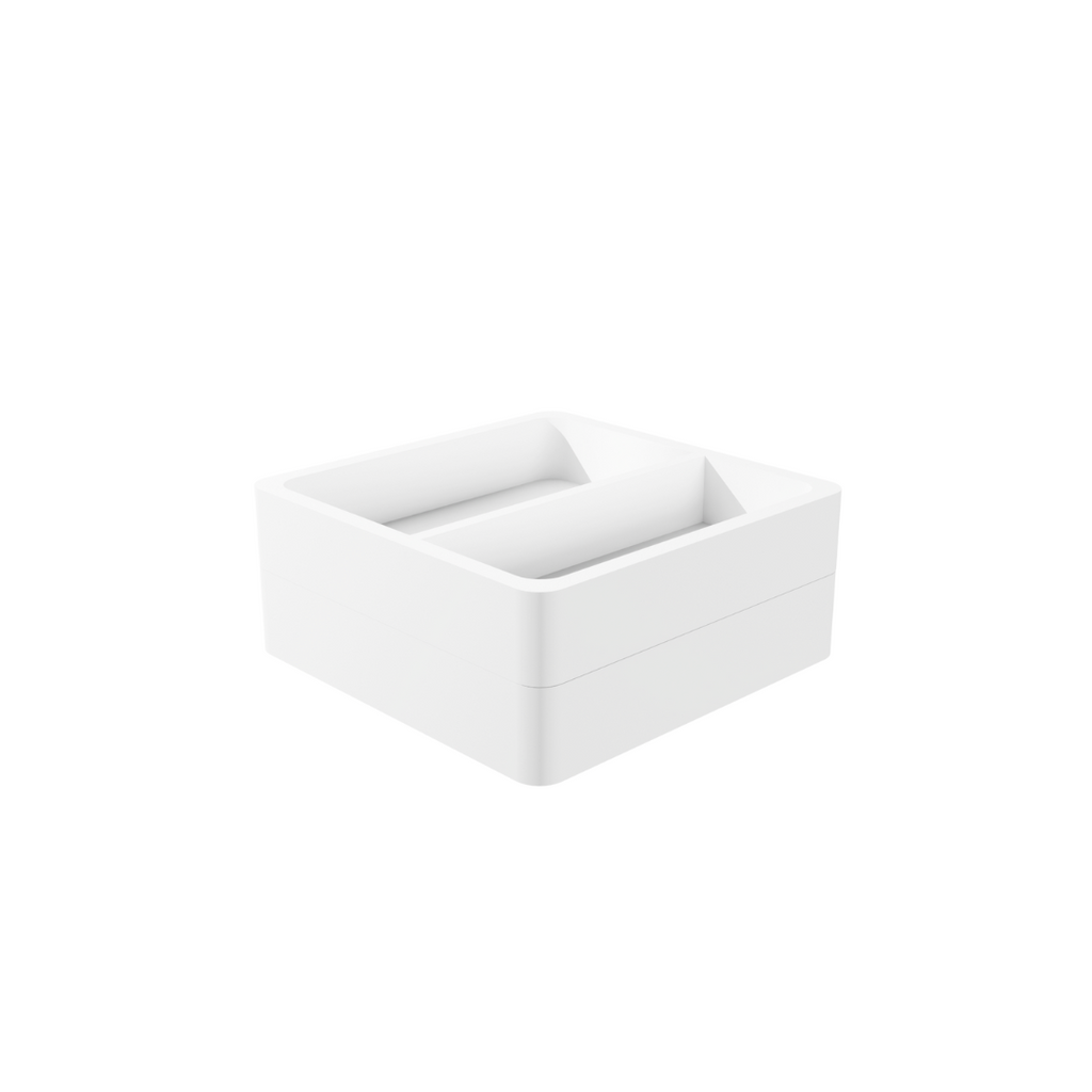 White Tray Stacked Desk Organizer