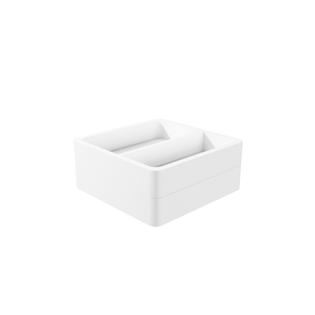 White Tray Stacked Desk Organizer