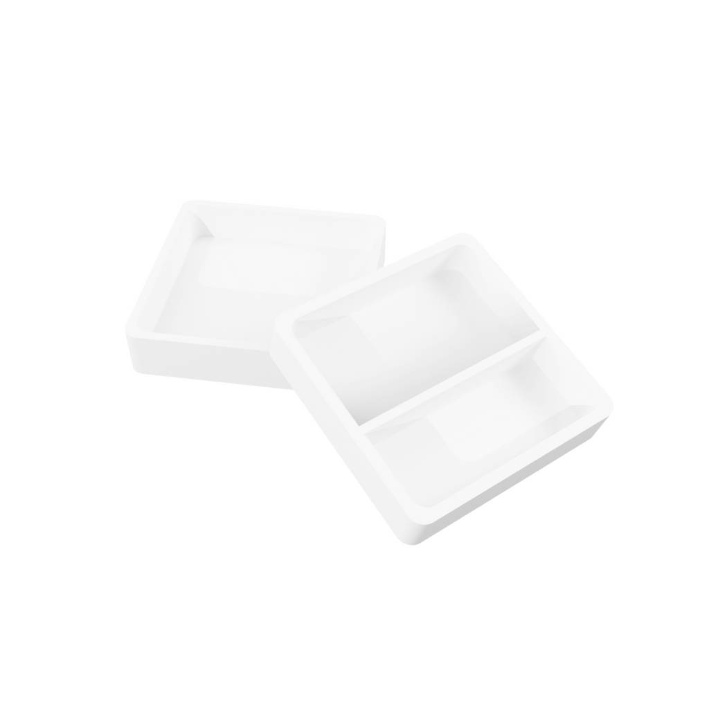White Tray Stacked Desk Organizer
