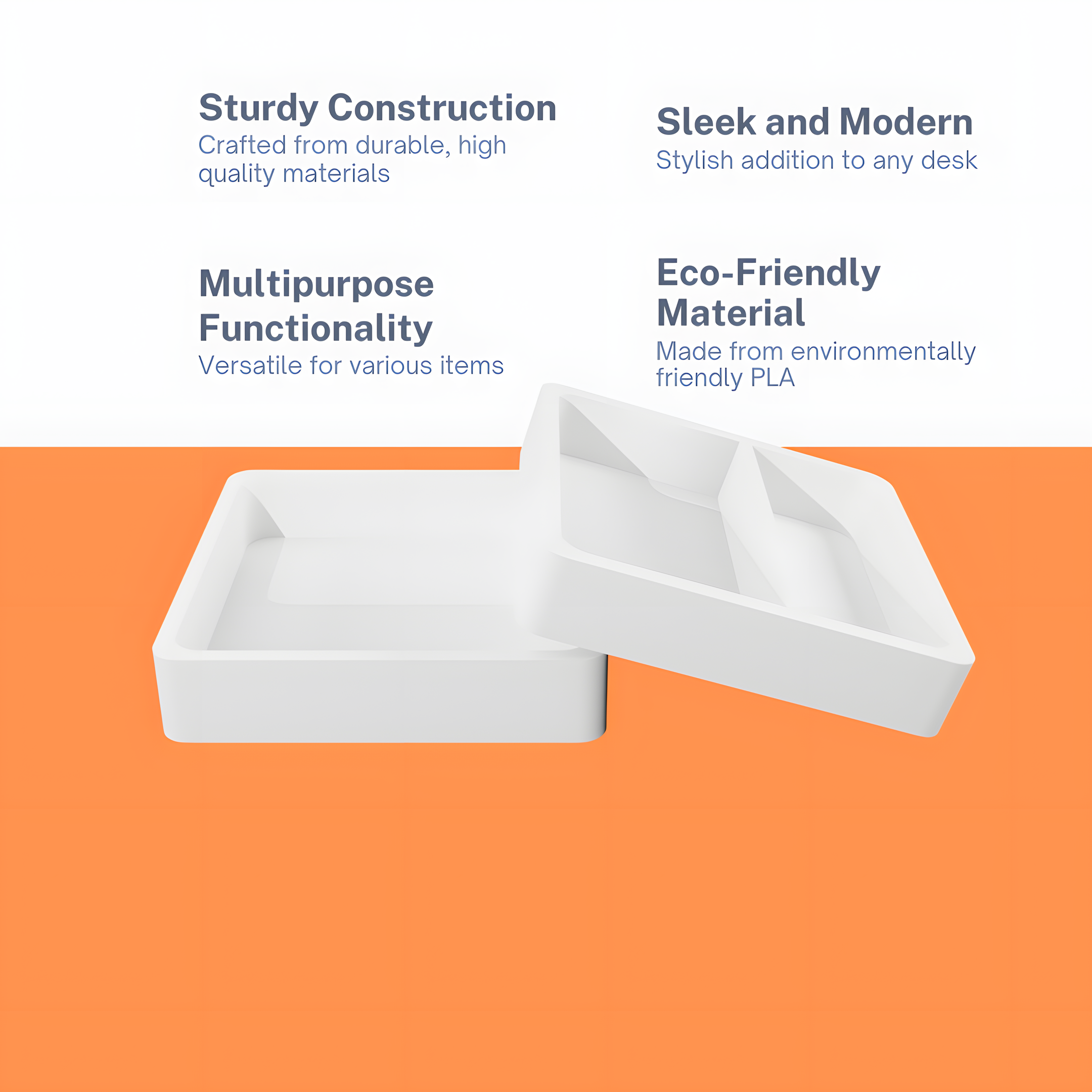 White Tray Stacked Desk Organizer
