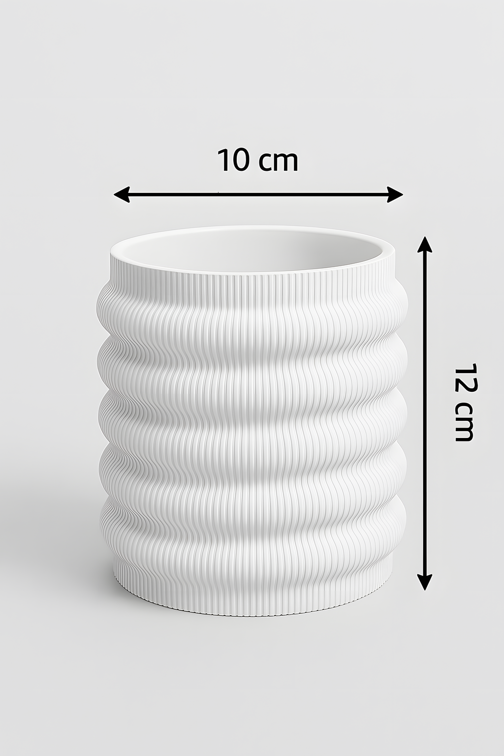 3D Printed Planter with Drainage Hole – 12cm Indoor Plant Pot