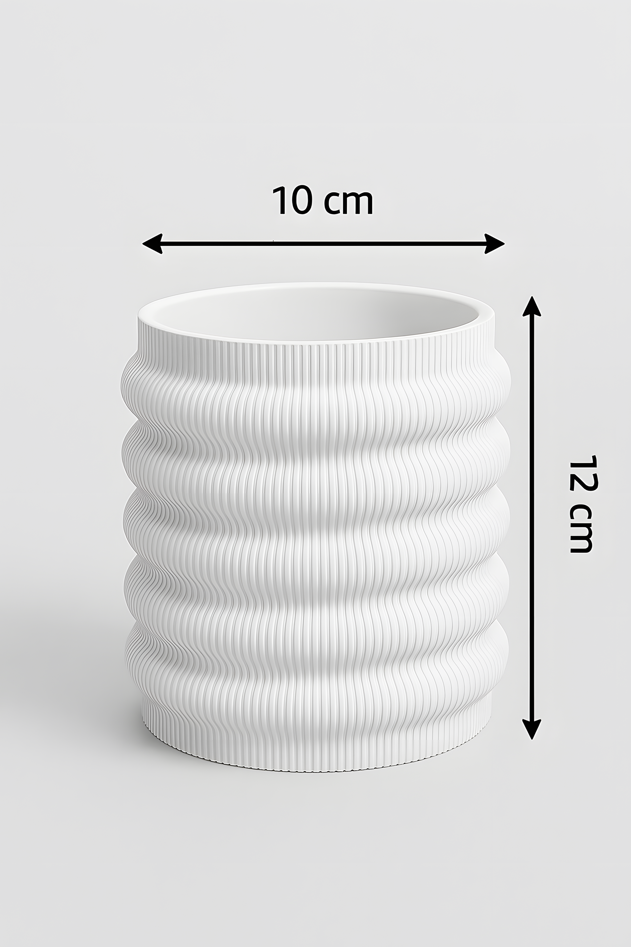 3D Printed Planter with Drainage Hole – 12cm Indoor Plant Pot