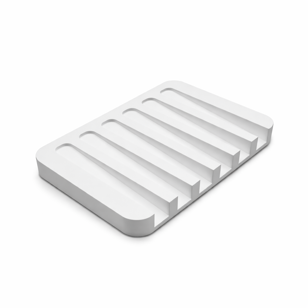 Plastic Soap Holder Dish with Drainage Grooves