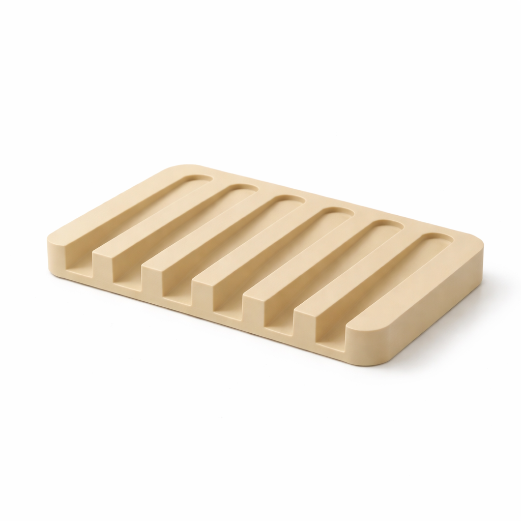 Plastic Soap Holder Dish with Drainage Grooves